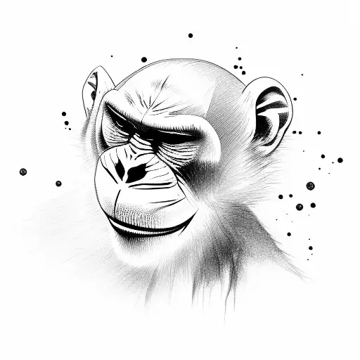 Monkey with Scorpio least and tail tattoo design idea