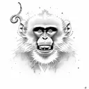 Monkey with Scorpio least and tail tattoo design idea
