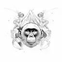 Monkey with Scorpio least and tail tattoo design idea