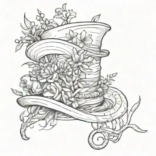 astronault's hat with seaweed and flowers on it one cobra tattoo design idea