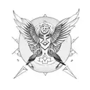  Sleeve tattoo with the Celtic goddess Morrigan with Crows tattoo design idea