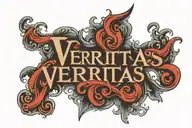 Veritas word written tattoo design idea