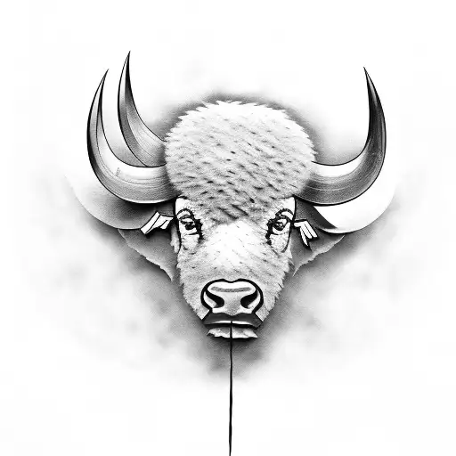 patriotic Buffalo tattoo design idea