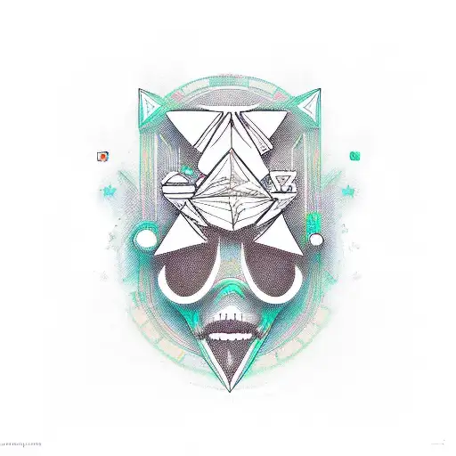 third eye inside triangle, love, friendship, heart, money, virgo, neptune, alien, drug mushrooms, weed leaf,  tattoo design idea