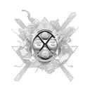 third eye inside triangle, love, friendship, heart, money, virgo, neptune, alien, drug mushrooms, weed leaf,  tattoo design idea