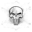 punisher skull and flag tattoo design idea