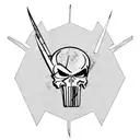 punisher skull and flag tattoo design idea