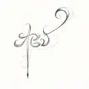 a hindi calligraphy characters representing love letter written tattoo design idea