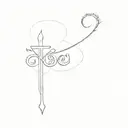 a hindi calligraphy characters representing love letter written tattoo design idea