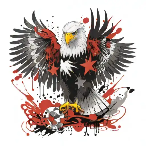 eagle with American flag tattoo design idea