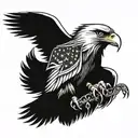 eagle with American flag tattoo design idea