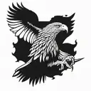 eagle with American flag tattoo design idea
