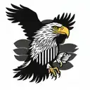 eagle with American flag tattoo design idea