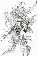 Lightning and Japanese style tattoo design idea