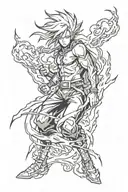 Lightning and Japanese style tattoo design idea