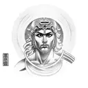 Apollo greek god in battle tattoo design idea