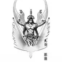 Apollo greek god in battle tattoo design idea