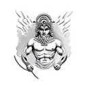Apollo greek god in battle tattoo design idea