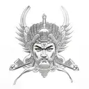 Apollo greek god in battle tattoo design idea