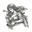 lady justice blindfolded tattoo design idea