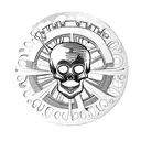 A skull pocket watch with a broken chain tattoo design idea