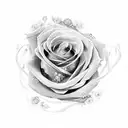 cancer ribbons around a rose tattoo design idea