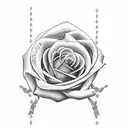 cancer ribbons around a rose tattoo design idea