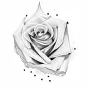 cancer ribbons around a rose tattoo design idea