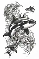 orca whale tattoo design idea