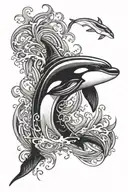 orca whale tattoo design idea