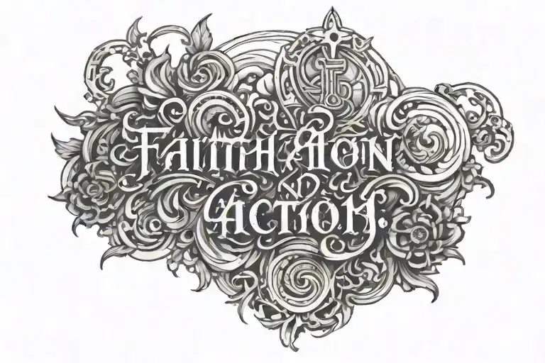 Faith and Action  tattoo design idea