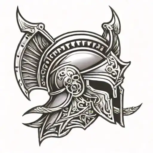 spartan helmet with text "courage over comfort"  tattoo design idea