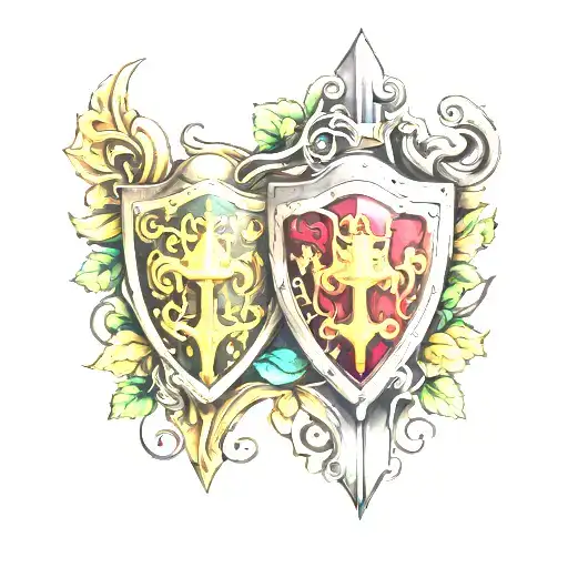 sheild and lock  tattoo design idea