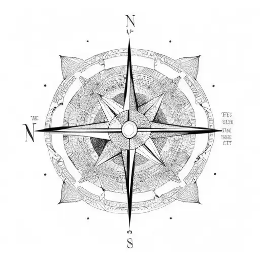 Univers Compass in golden ratio  tattoo design idea