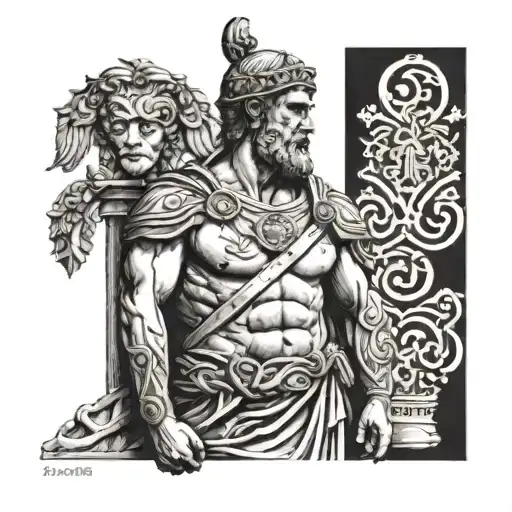 Rome stoic virtues tattoo design idea