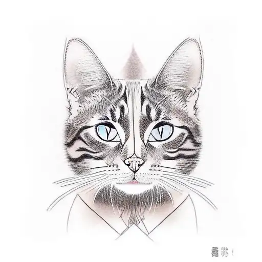 A minimalist tattoo of a cat walking through a vast desert landscape tattoo design idea