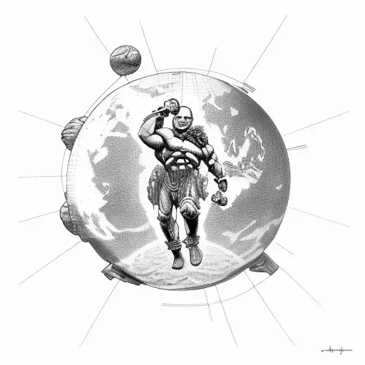 Atlas carrying the world on his back tattoo design idea