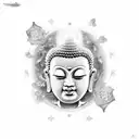 overthinking, buddha, galaxy, brain tattoo design idea