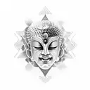 overthinking, buddha, galaxy, brain tattoo design idea