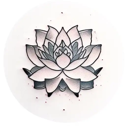 red ink lotus flower tattoo design idea