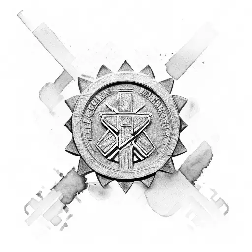 make a Saint Benedict HD medal with watercolor tattoo design idea