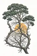 leafless tree branches tattoo design idea