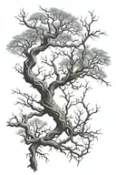 leafless tree branches tattoo design idea