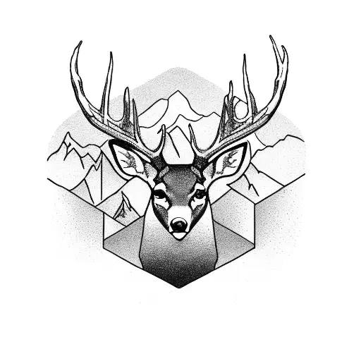 mount rainier ju jitzu buck deer rock climbing tattoo design idea