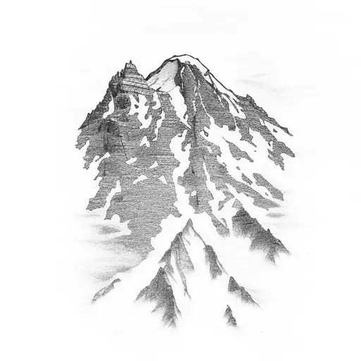 mount rainier, ju jitzu, buck, rock climbing tattoo design idea