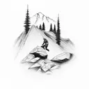 mount rainier, ju jitsu, buck, rock climbing tattoo design idea
