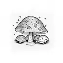 stick and poke mushrooms tattoo design idea