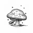 stick and poke mushrooms tattoo design idea
