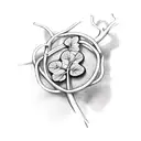 ivy vine wrapped around a clover tattoo design idea