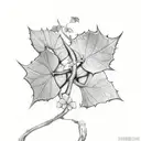 ivy vine wrapped around a clover tattoo design idea